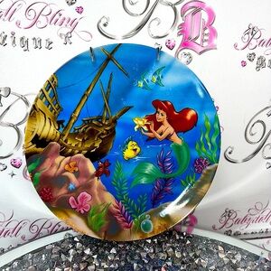 Disney plate Ariel and Flounder Decorative Plate with stand and box
